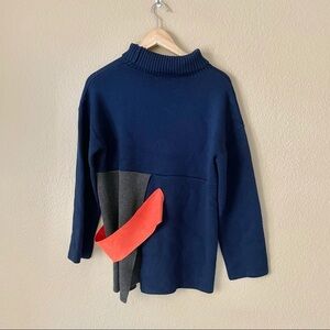 Newtone colorblock mock turtleneck sweater